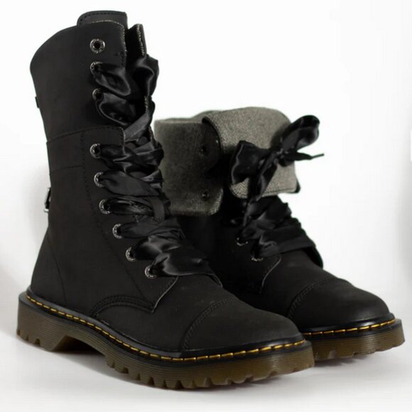 Dr. Martens Yuba Black Leather High Tops Combat Boots Sz 7 - Picture 8 of 10